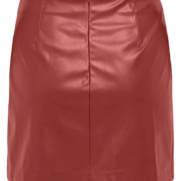 ONLY PU Mini-Skirt With Slit - Picture 2 of 2